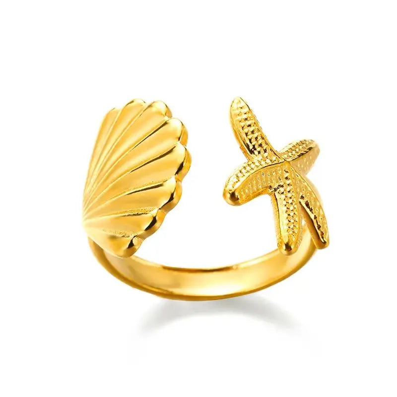 Anillos de acero inoxidable para mujer, anillo geométrico multicapa en color dorado que se abre en el dedo. Novedad en joyería de moda para bodas y fiestas. Regalo.
