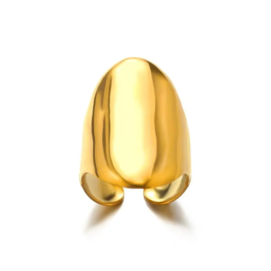 Anillos de acero inoxidable para mujer, anillo geométrico multicapa en color dorado que se abre en el dedo. Novedad en joyería de moda para bodas y fiestas. Regalo.
