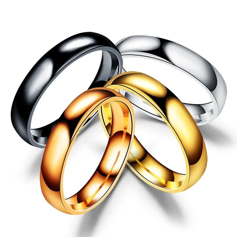 Anillo sencillo de titanio de 6 mm para mujer y hombre. Previene las alergias. Alianzas de boda pulidas. Acero inoxidable. Joyas para los dedos de pareja. Regalos.