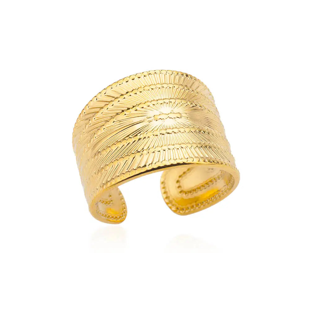 Anillos de acero inoxidable para mujer, anillo geométrico multicapa en color dorado que se abre en el dedo. Novedad en joyería de moda para bodas y fiestas. Regalo.

