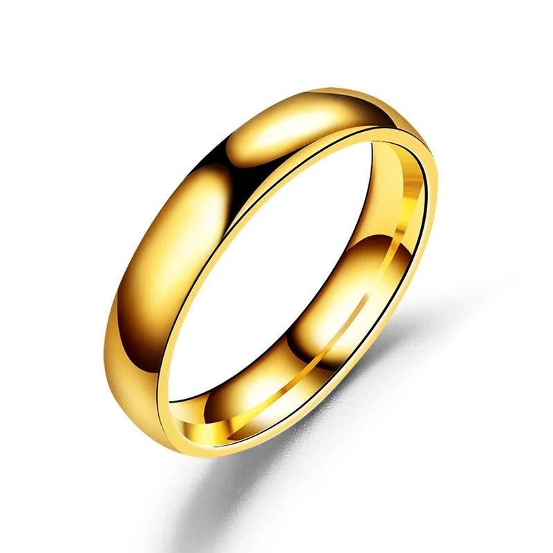 Anillo sencillo de titanio de 6 mm para mujer y hombre. Previene las alergias. Alianzas de boda pulidas. Acero inoxidable. Joyas para los dedos de pareja. Regalos.