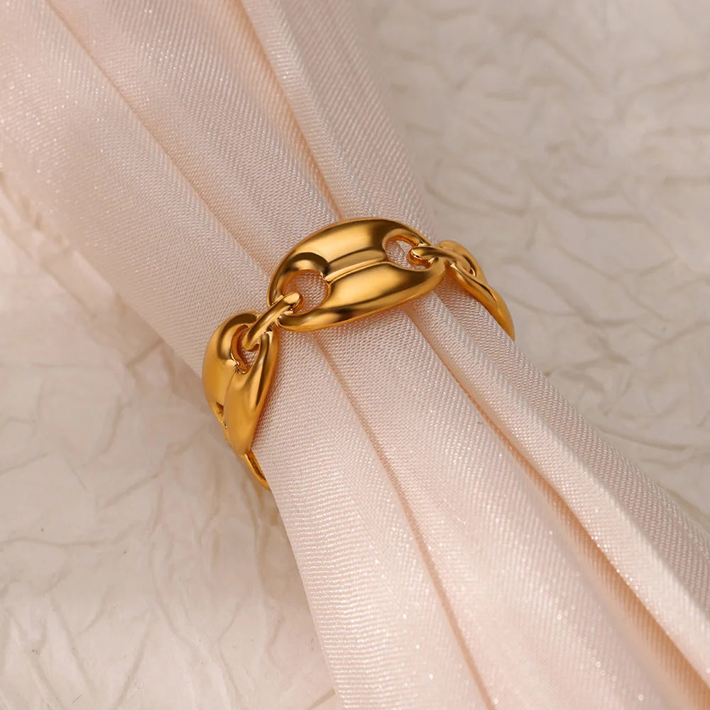 Anillos de acero inoxidable para mujer, anillo geométrico multicapa en color dorado que se abre en el dedo. Novedad en joyería de moda para bodas y fiestas. Resistente al agua.