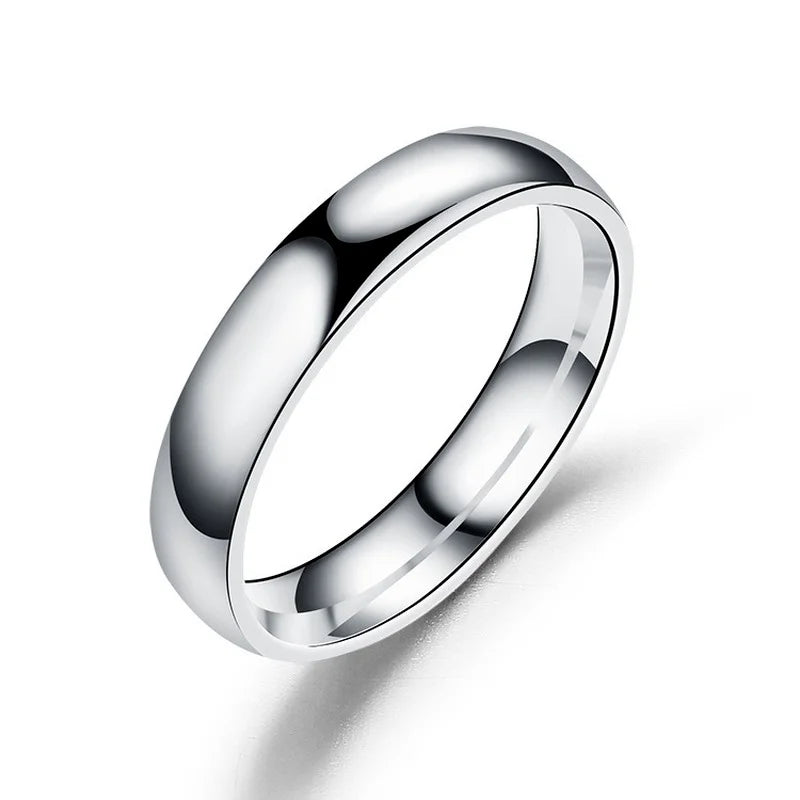 Anillo sencillo de titanio de 6 mm para mujer y hombre. Previene las alergias. Alianzas de boda pulidas. Acero inoxidable. Joyas para los dedos de pareja. Regalos.