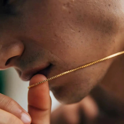 Collar sencillo de cadena tipo caja de acero inoxidable de 1,2 mm, color dorado, acero titanio, collar para hombre, joyería de moda para mujer, accesorios de tendencia.