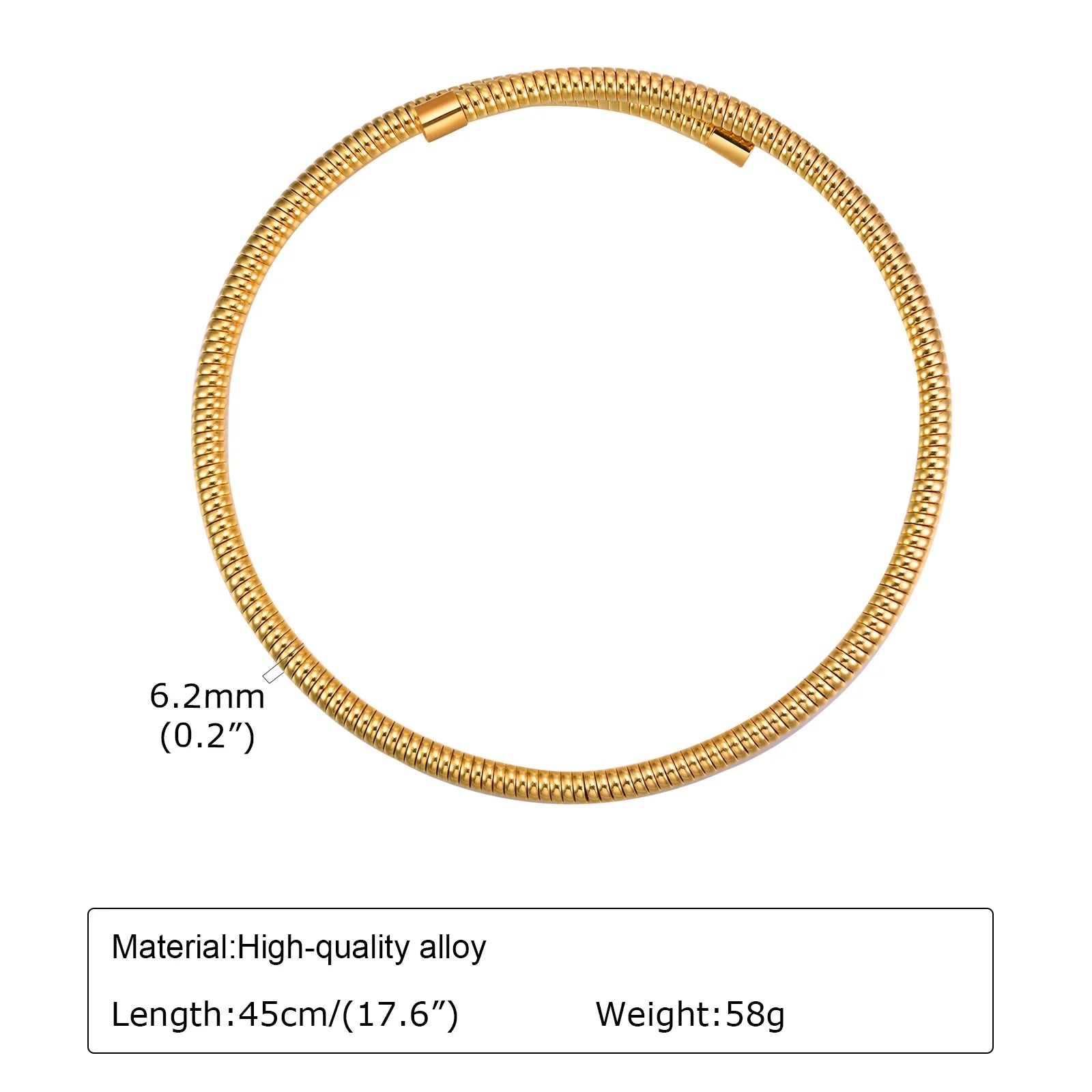 Gargantilla para mujer, collar gargantilla abierto ajustable, joyería sencilla de acero inoxidable.