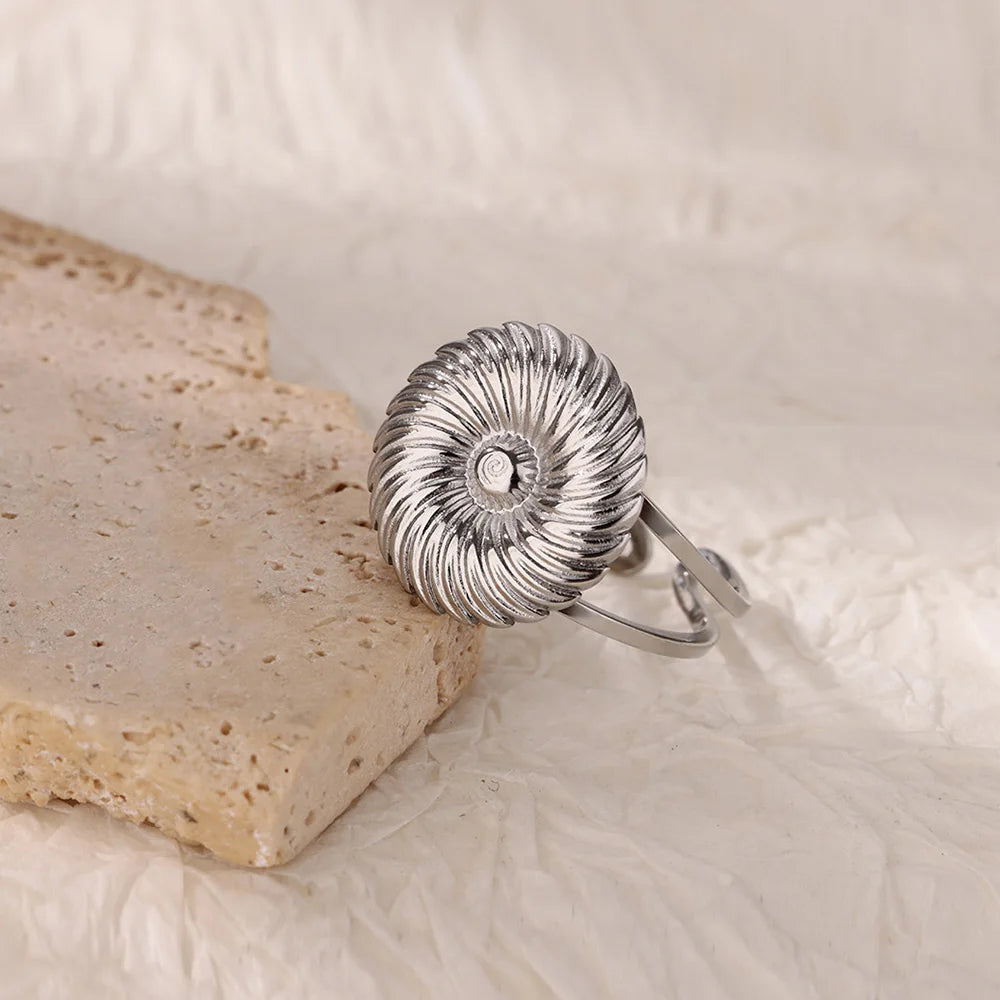 Anillos de acero inoxidable para mujer, anillo geométrico multicapa en color dorado que se abre en el dedo. Novedad en joyería de moda para bodas y fiestas. Resistente al agua.