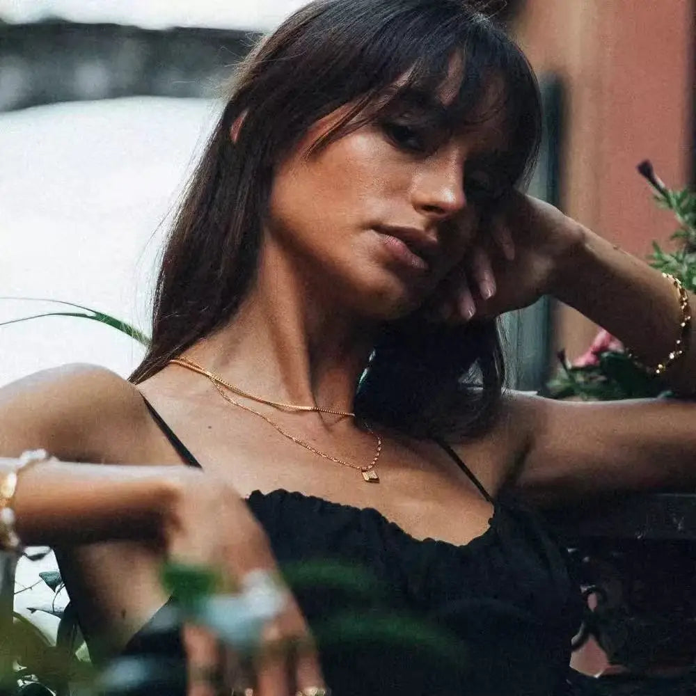 Collar sencillo de cadena tipo caja de acero inoxidable de 1,2 mm, color dorado, acero titanio, collar para hombre, joyería de moda para mujer, accesorios de tendencia.