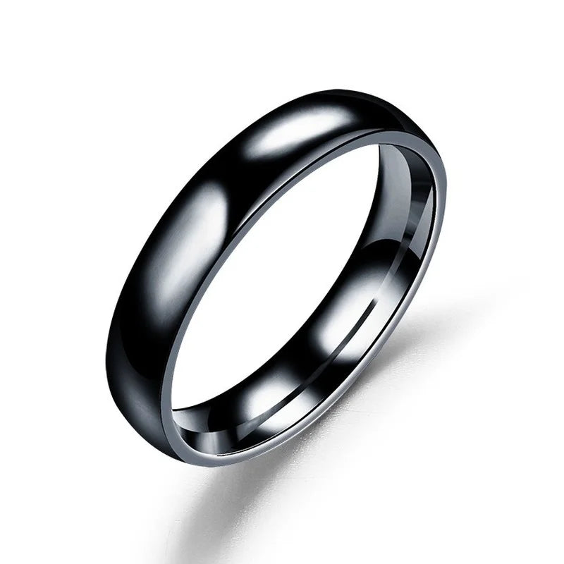 Anillo sencillo de titanio de 6 mm para mujer y hombre. Previene las alergias. Alianzas de boda pulidas. Acero inoxidable. Joyas para los dedos de pareja. Regalos.