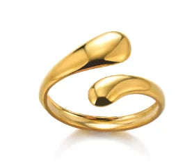Anillos de acero inoxidable para mujer, anillo geométrico multicapa en color dorado que se abre en el dedo. Novedad en joyería de moda para bodas y fiestas. Regalo.
